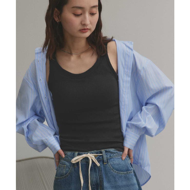 裏起毛リブタンクトップ | ad thie | 詳細画像4 