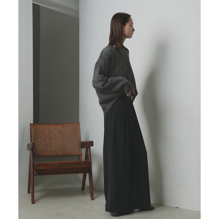 【2025AW新作】アシメヘムスパンコールニットトップス	 | ad thie | 詳細画像11 