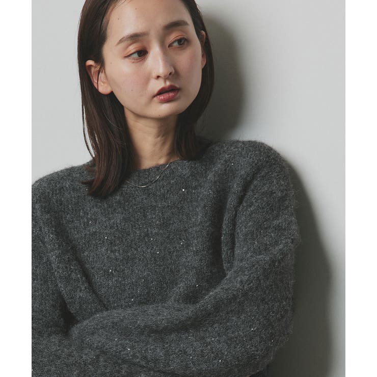 【2025AW新作】アシメヘムスパンコールニットトップス	 | ad thie | 詳細画像15 