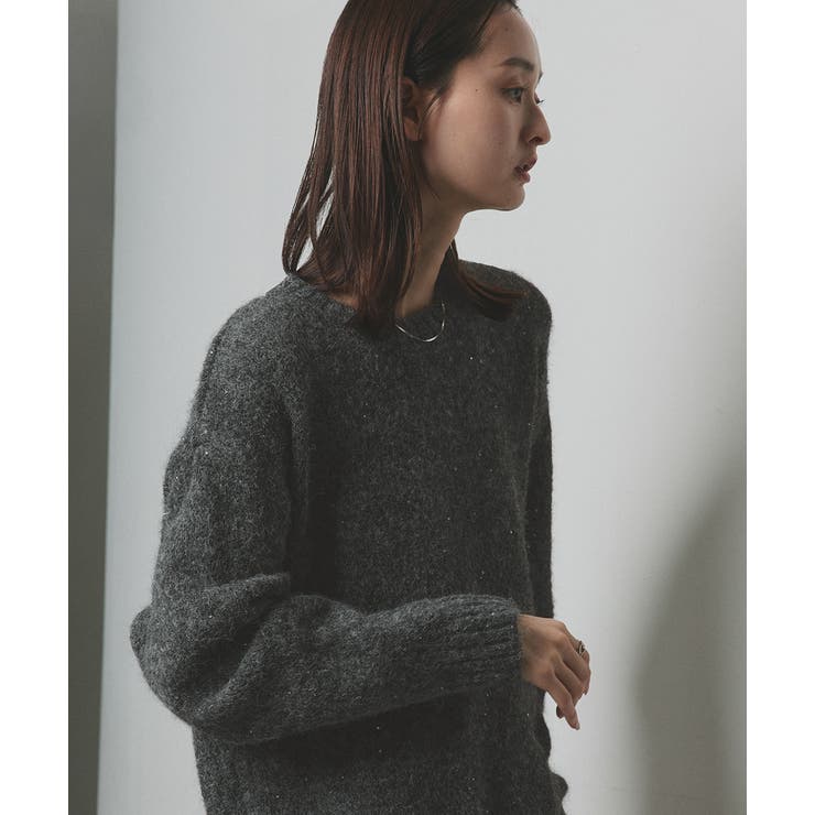 【2025AW新作】アシメヘムスパンコールニットトップス	 | ad thie | 詳細画像17 