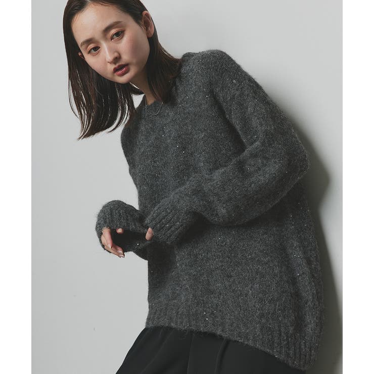 【2025AW新作】アシメヘムスパンコールニットトップス	 | ad thie | 詳細画像20 