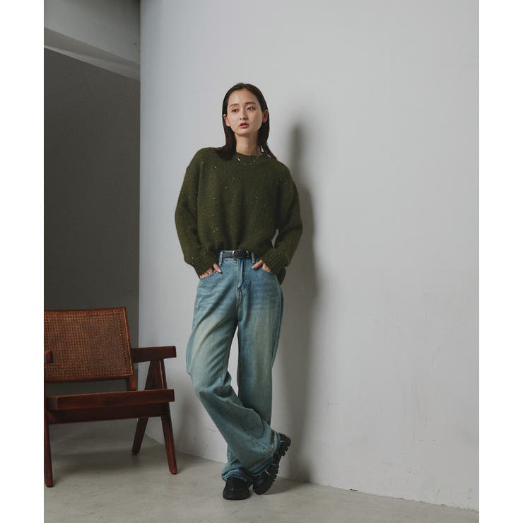 【2025AW新作】アシメヘムスパンコールニットトップス	 | ad thie | 詳細画像21 