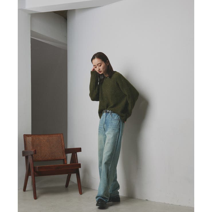 【2025AW新作】アシメヘムスパンコールニットトップス	 | ad thie | 詳細画像22 