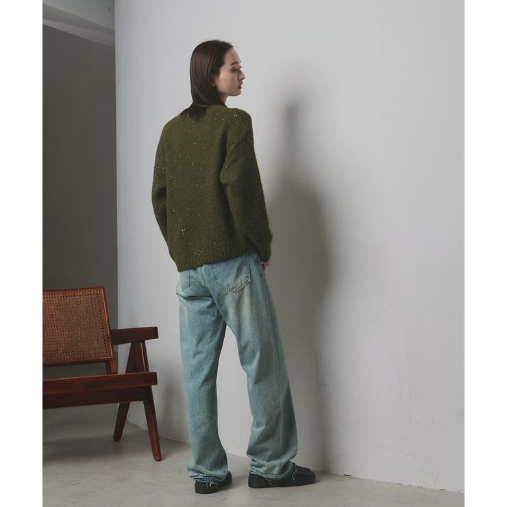 【2025AW新作】アシメヘムスパンコールニットトップス	 | ad thie | 詳細画像23 