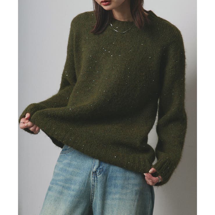 【2025AW新作】アシメヘムスパンコールニットトップス	 | ad thie | 詳細画像26 