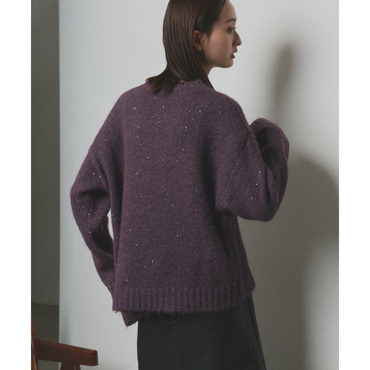 【2025AW新作】アシメヘムスパンコールニットトップス	 | ad thie | 詳細画像41 