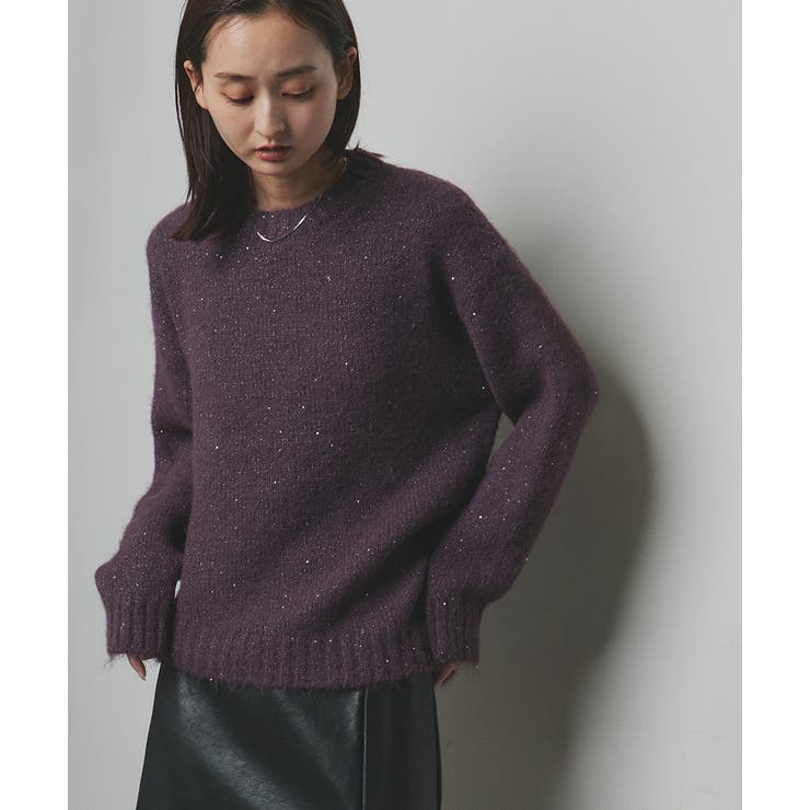 【2025AW新作】アシメヘムスパンコールニットトップス	 | ad thie | 詳細画像42 