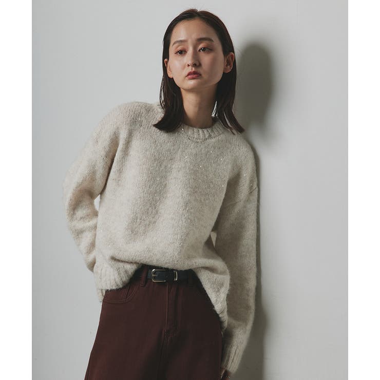 【2025AW新作】アシメヘムスパンコールニットトップス	 | ad thie | 詳細画像5 