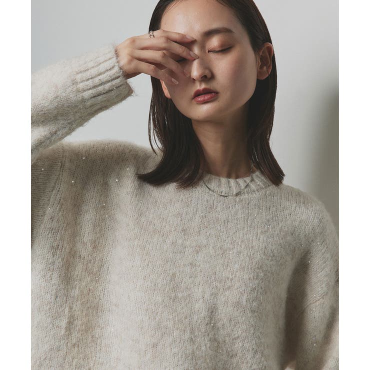 【2025AW新作】アシメヘムスパンコールニットトップス	 | ad thie | 詳細画像6 