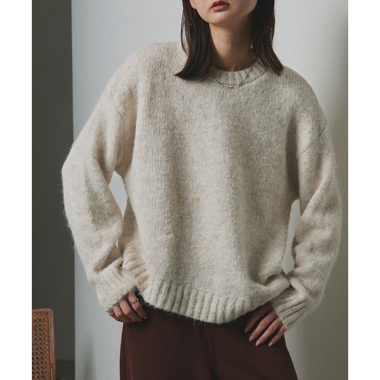 【2025AW新作】アシメヘムスパンコールニットトップス	 | ad thie | 詳細画像7 