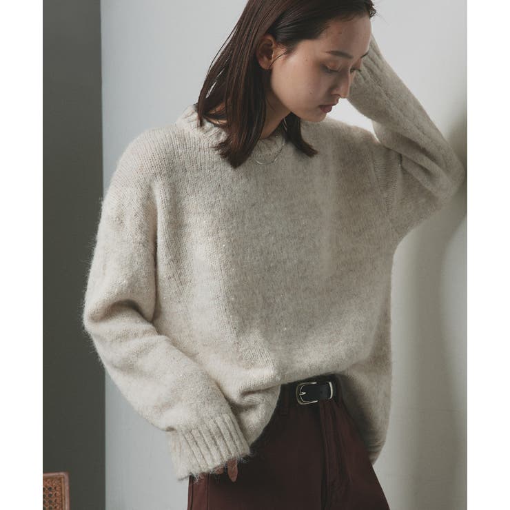 【2025AW新作】アシメヘムスパンコールニットトップス	 | ad thie | 詳細画像8 