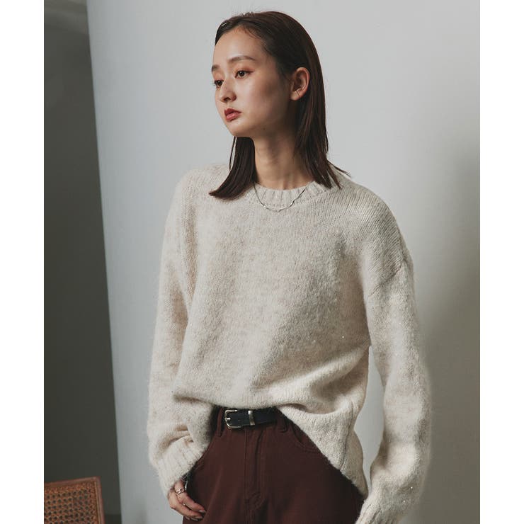 【2025AW新作】アシメヘムスパンコールニットトップス	 | ad thie | 詳細画像9 