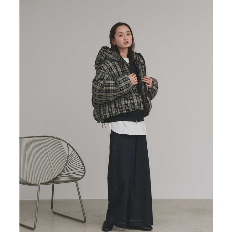 【2025AW新作】チェックダウンジャケット | ad thie | 詳細画像2 
