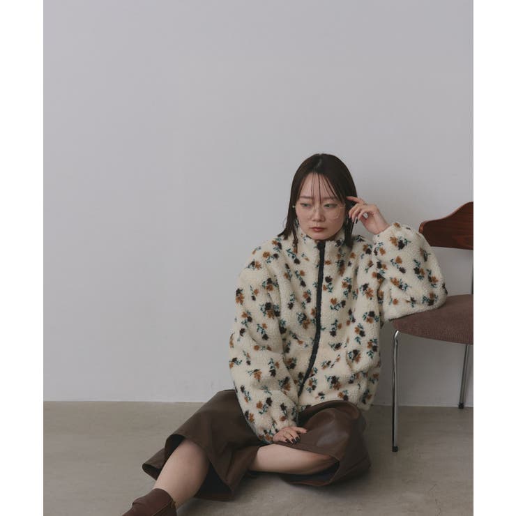 フラワーボアブルゾン | ad thie | 詳細画像10 