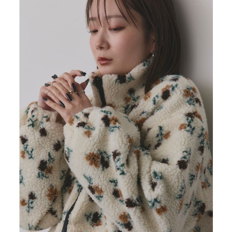 フラワーボアブルゾン | ad thie | 詳細画像17 