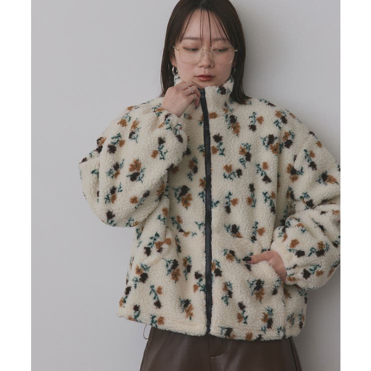 フラワーボアブルゾン | ad thie | 詳細画像6 