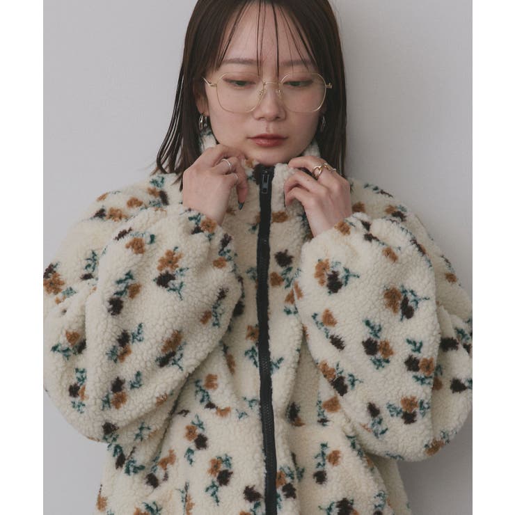 フラワーボアブルゾン | ad thie | 詳細画像9 
