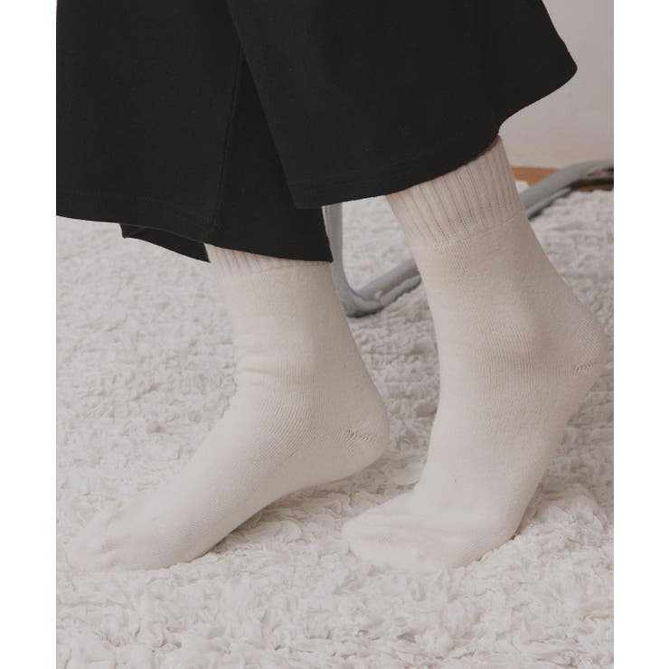 オフホワイト | 裏シャギークルーソックス | ad thie