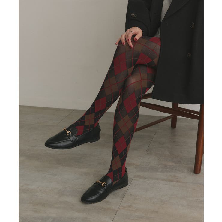 レッド | アーガイルタイツ | ad thie
