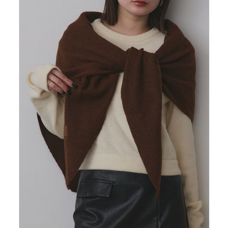 ブラウン | トライアングルニットストール | ad thie