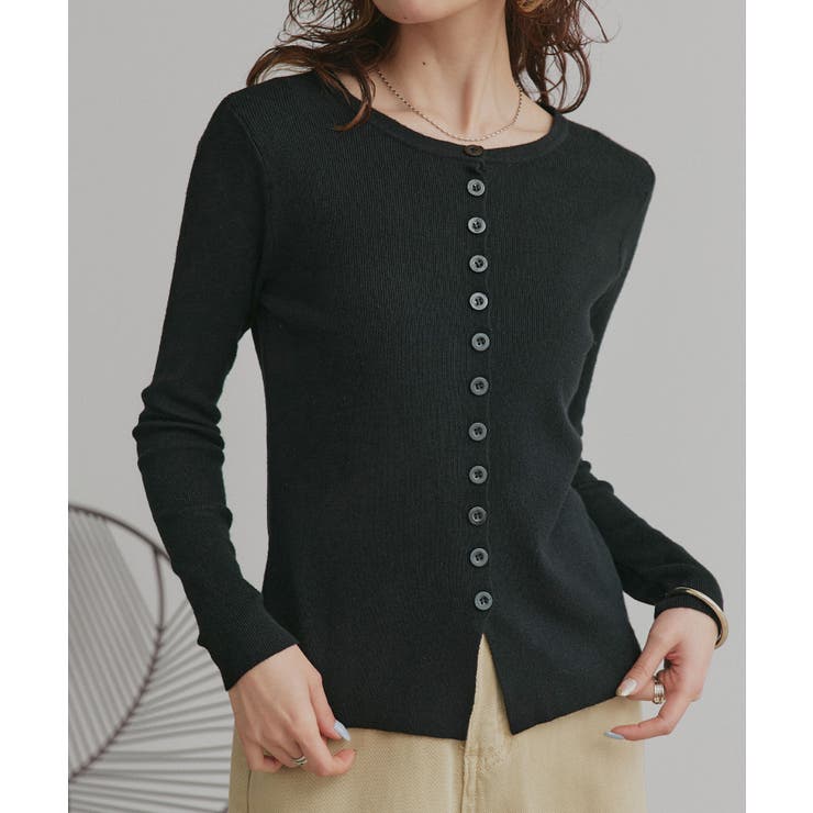 【2026SS新作】コンパクトリブニットカーディガン | ad thie | 詳細画像4 