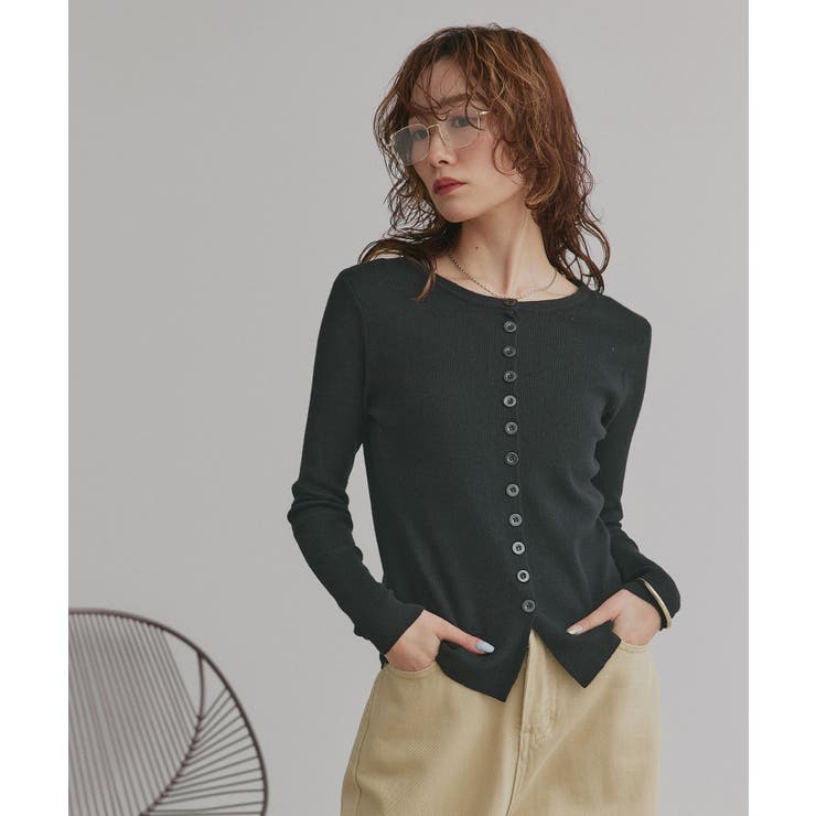 【2026SS新作】コンパクトリブニットカーディガン | ad thie | 詳細画像5 