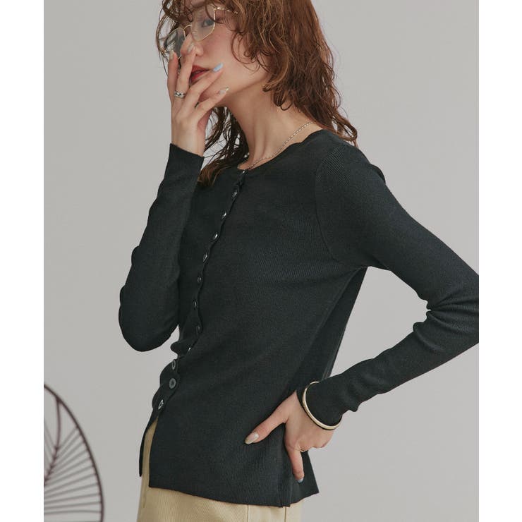 【2026SS新作】コンパクトリブニットカーディガン | ad thie | 詳細画像7 