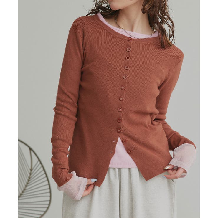 ブラウン | 【2026SS新作】コンパクトリブニットカーディガン | ad thie