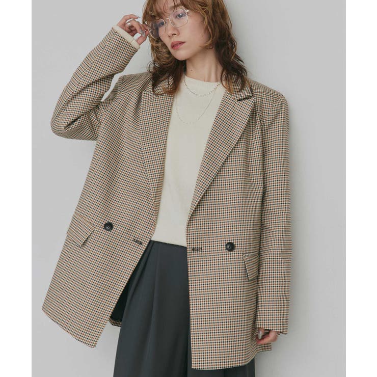 チェック | 【2026SS新作】オーバーサイズダブルテーラードジャケット | ad thie