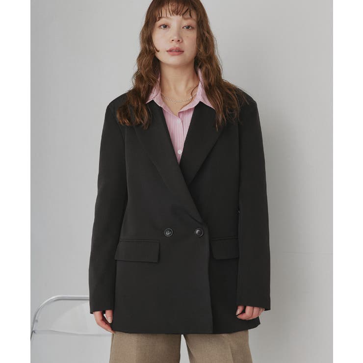 ブラック | 【2026SS新作】オーバーサイズダブルテーラードジャケット | ad thie