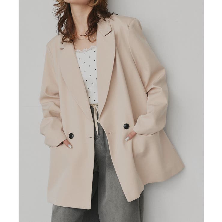 ベージュ | 【2026SS新作】オーバーサイズダブルテーラードジャケット | ad thie