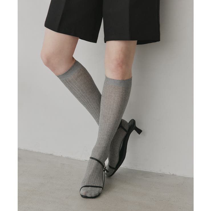 【2026SS新作】ベーシックシアーリブハイソックス | ad thie | 詳細画像13 