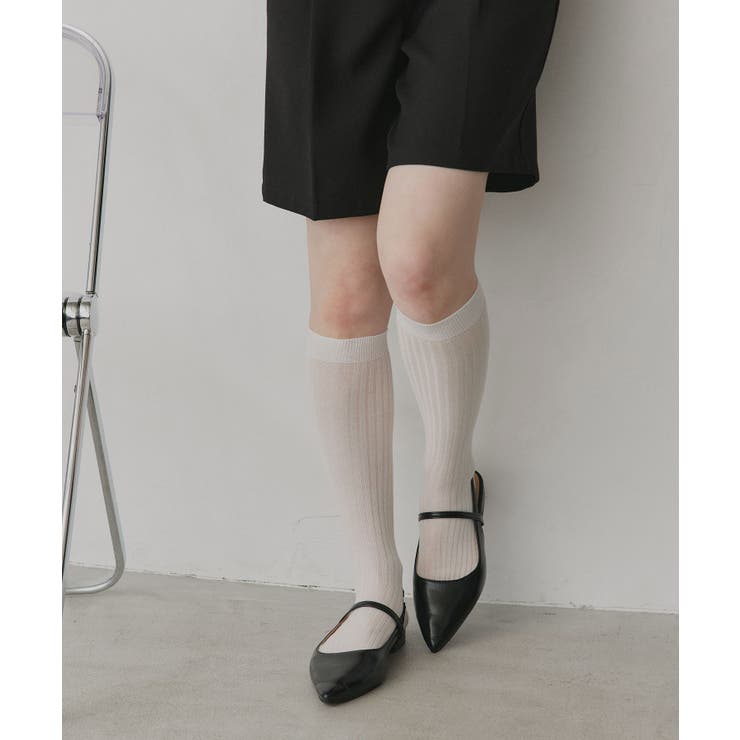 【2026SS新作】ベーシックシアーリブハイソックス | ad thie | 詳細画像7 