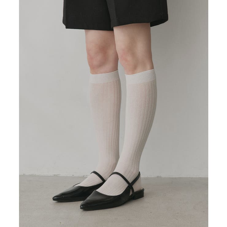 【2026SS新作】ベーシックシアーリブハイソックス | ad thie | 詳細画像8 