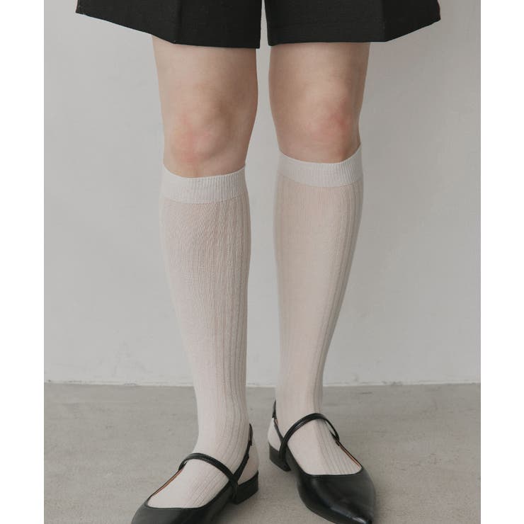 【2026SS新作】ベーシックシアーリブハイソックス | ad thie | 詳細画像9 