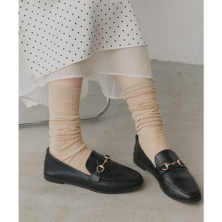 ベージュ | 【2026SS新作】ベーシックシアーリブハイソックス | ad thie