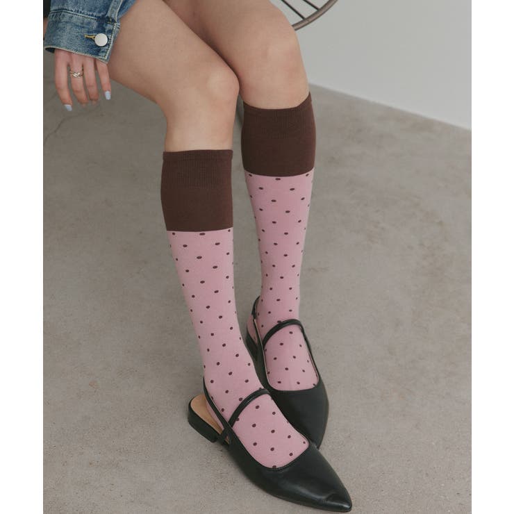 【2026SS新作】バイカラードットクルーソックス | ad thie | 詳細画像14 