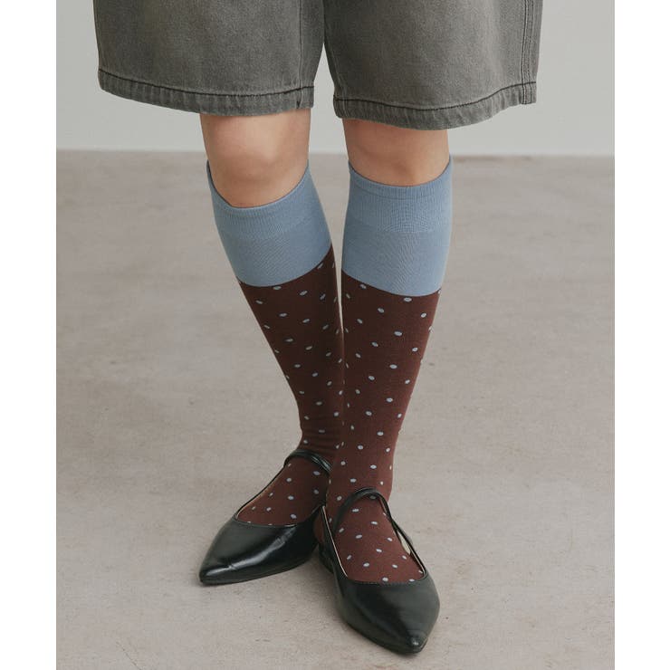 【2026SS新作】バイカラードットクルーソックス | ad thie | 詳細画像15 