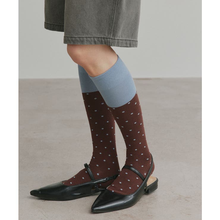 【2026SS新作】バイカラードットクルーソックス | ad thie | 詳細画像16 