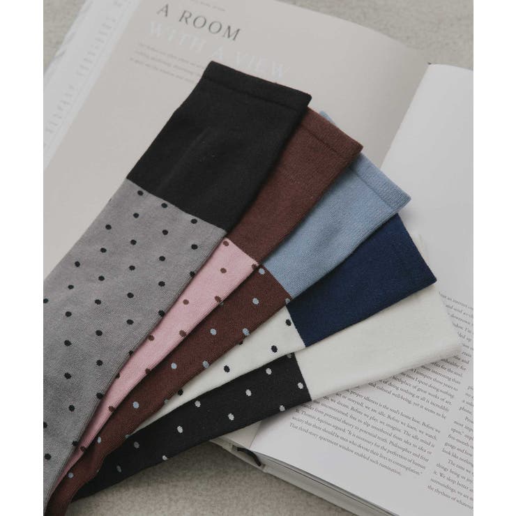 【2026SS新作】バイカラードットクルーソックス | ad thie | 詳細画像19 