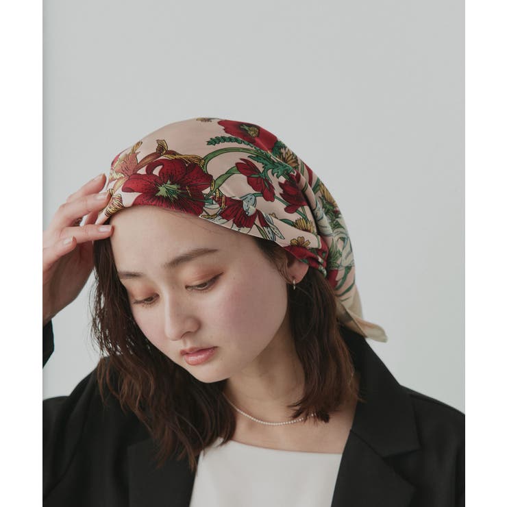 【2026SS新作】シルクタッチ花柄大判スカーフ | ad thie | 詳細画像10 