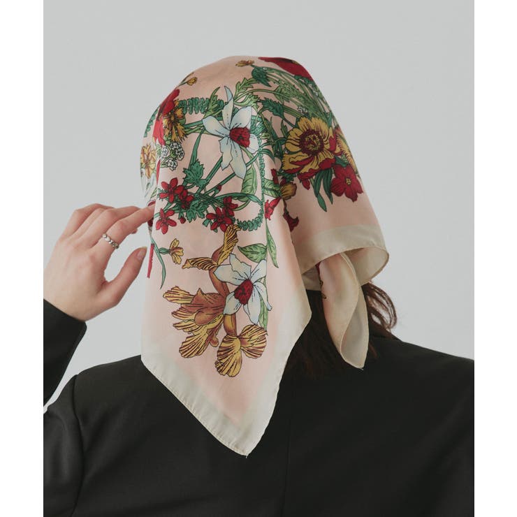 【2026SS新作】シルクタッチ花柄大判スカーフ | ad thie | 詳細画像11 