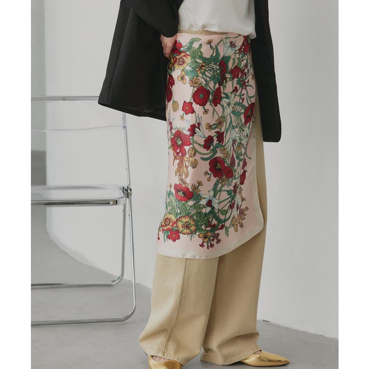 【2026SS新作】シルクタッチ花柄大判スカーフ | ad thie | 詳細画像14 