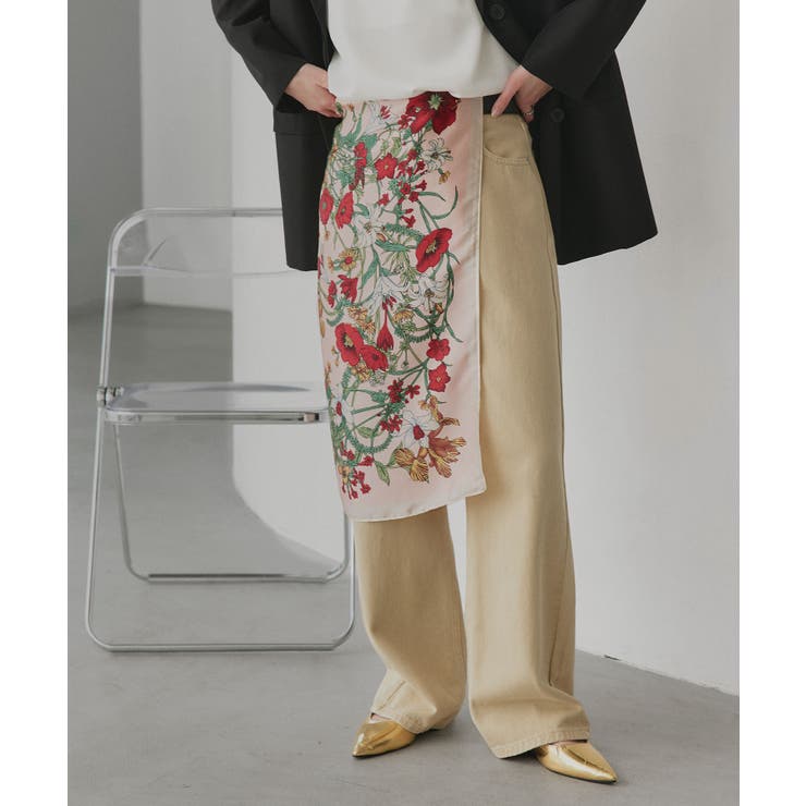 【2026SS新作】シルクタッチ花柄大判スカーフ | ad thie | 詳細画像15 