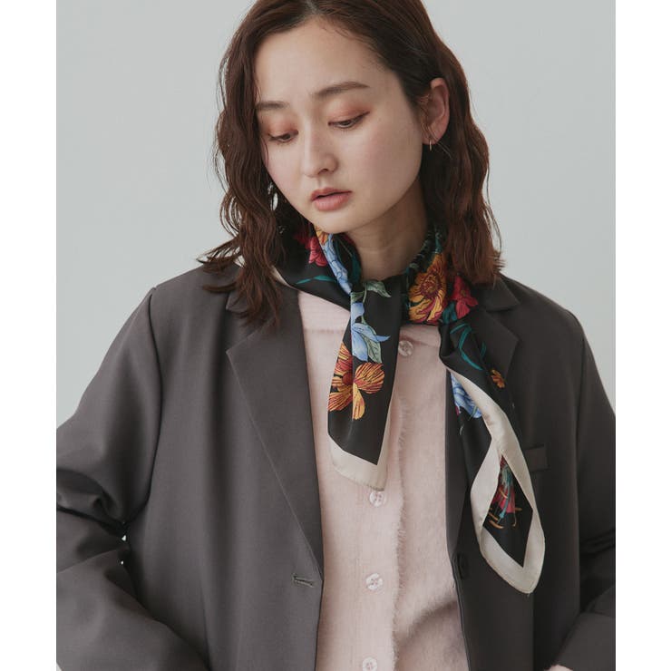 【2026SS新作】シルクタッチ花柄大判スカーフ | ad thie | 詳細画像16 