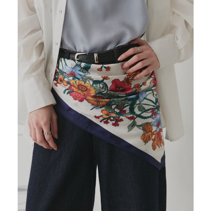 【2026SS新作】シルクタッチ花柄大判スカーフ | ad thie | 詳細画像7 