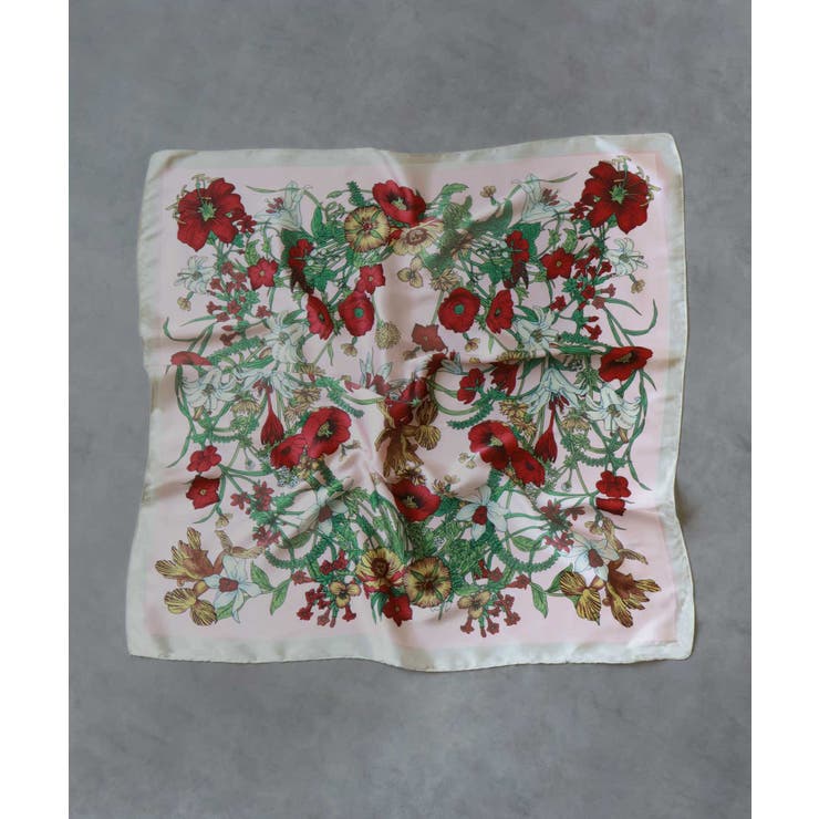 ピンク | 【2026SS新作】シルクタッチ花柄大判スカーフ | ad thie