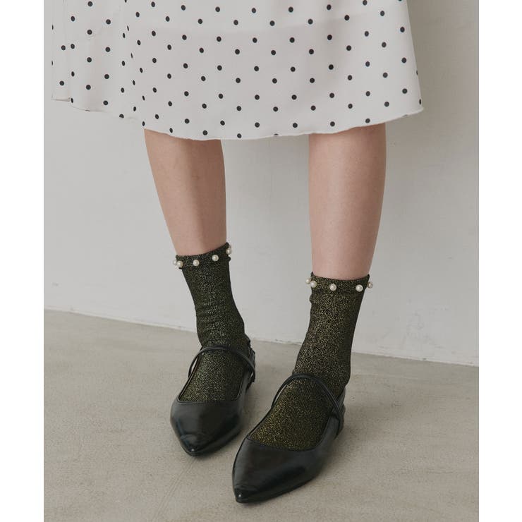 【2026SS新作】パールラメクルーソックス | ad thie | 詳細画像7 