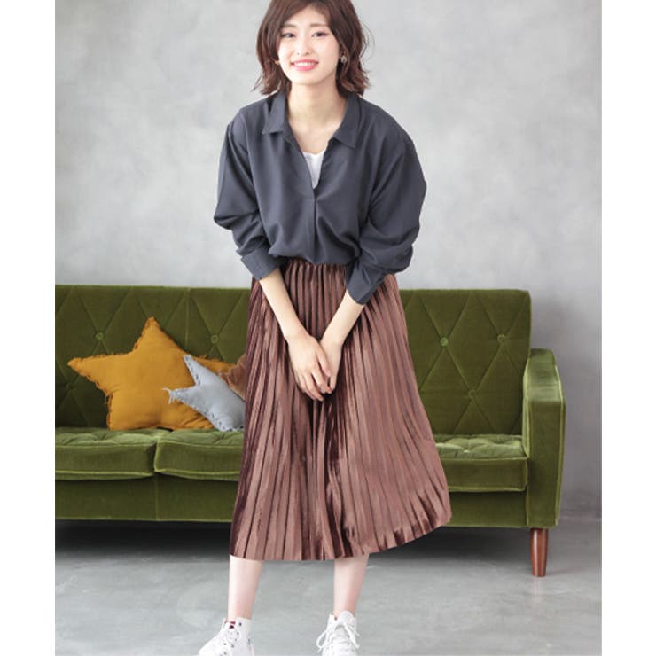 ミモレ丈ベロアプリーツスカート | ad thie | 詳細画像19 