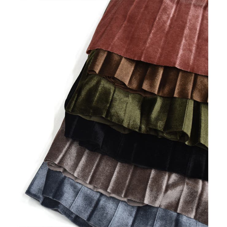 ミモレ丈ベロアプリーツスカート | ad thie | 詳細画像27 